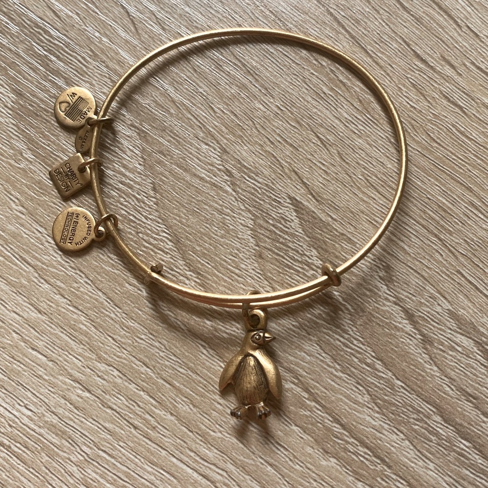 Gold Alex and Ani Penguin Bangle